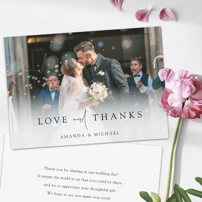 Carte De Remerciements Mariage photo simple et élégant (Créateur téléchargé)