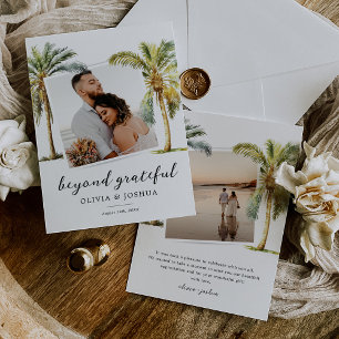 Carte De Remerciements Mariage photo Tropical Beach