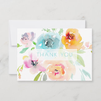Carte De Remerciements Mariage PixDezines Fleurs de printemps aquarelle