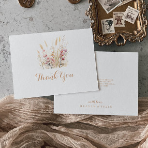 Carte De Remerciements Mariage plat de la prairie sauvage de automne