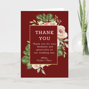Carte de remerciements Mariage plié aux baies roug