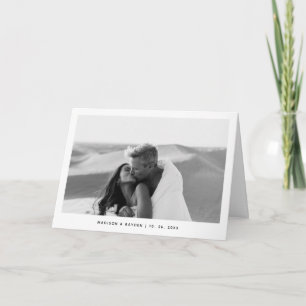 Carte De Remerciements Mariage plié QR Code photo simple minimaliste