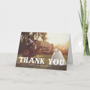 Carte De Remerciements Mariage Remerciement Photo Typographie Occidentale