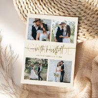 Mariage Remerciements Sincères Multi Photo Crème