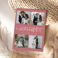 Mariage Remerciements Sincères Multi Photo Rose