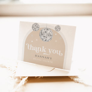 Carte De Remerciements Mariage rétro disco funky Shower 
