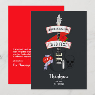 Carte De Remerciements Mariage Rock and Roll