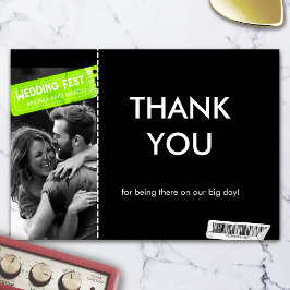 Carte De Remerciements Mariage Rock and Roll Billetterie Concert Boarding