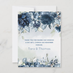 Carte De Remerciements Mariage Rose en cascade