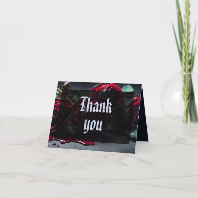 Carte De Remerciements Mariage Rose gothique (Devant)
