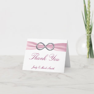 Carte de remerciements Mariage rose infini