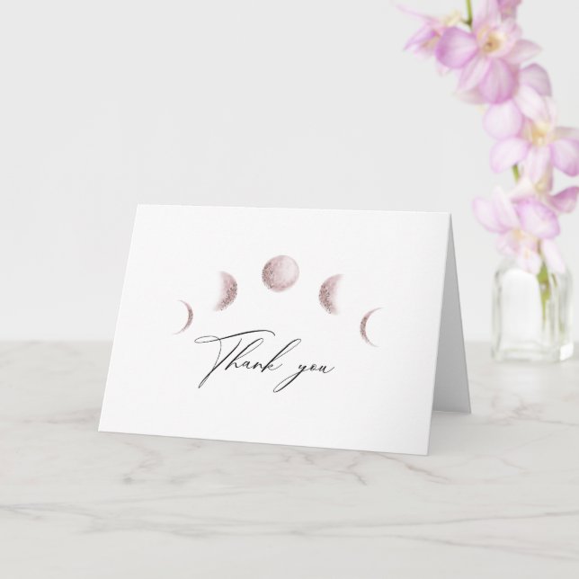 Carte de remerciements Mariage rose pâle de la lun (Orchidée)