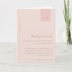Carte De Remerciements Mariage rose pâle et moelleux minimal Pastel