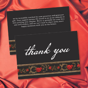 Carte De Remerciements Mariage Rose Rouge Gothique Jusqu'à Ce Que La Mort