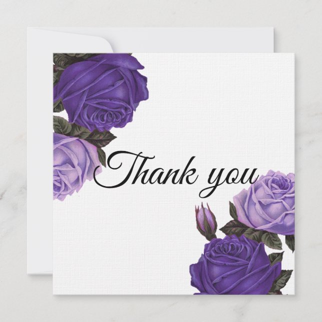 Carte de remerciements Mariage rose violet ultra v (Devant)