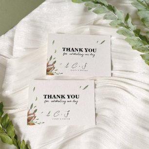 Carte De Remerciements Mariage rustique Cotton Greenery