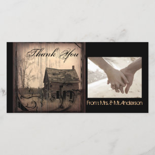 Carte De Remerciements mariage rustique de grange de ferme de pays