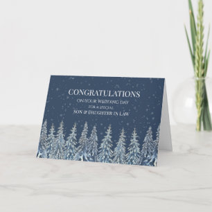 Carte De Remerciements Mariage Rustique d'Hiver Jour Gendre Bru