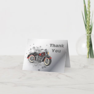Carte De Remerciements Mariage rustique grunge motard