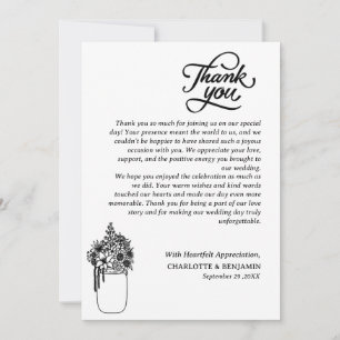 Carte De Remerciements Mariage rustique personnalisé