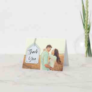 Carte De Remerciements Mariage rustique photo vierge à l'intérieur plié