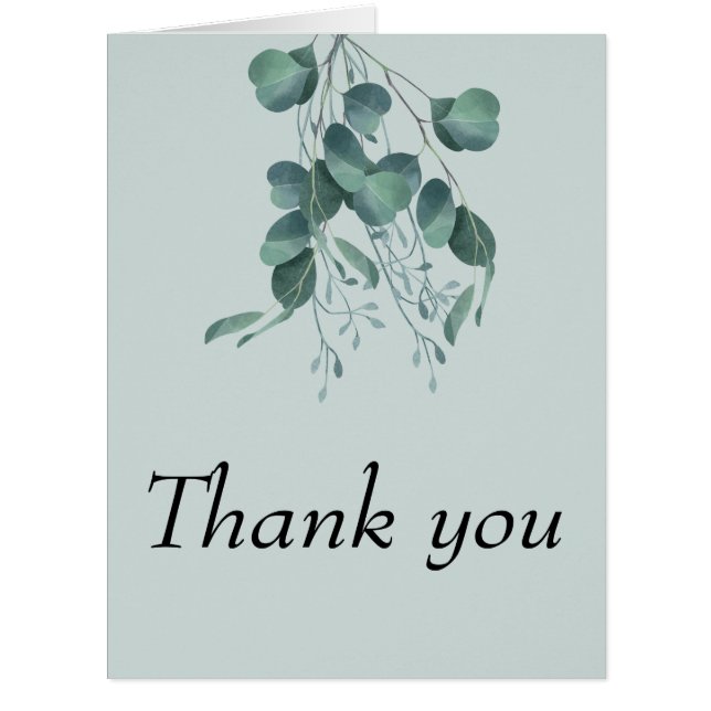 Carte de remerciements Mariage Sage Green Eucalypt (Devant)