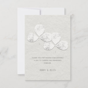 Carte de remerciements Mariage Shamrock blanc