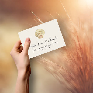 Carte De Remerciements Mariage simple coquille vintage