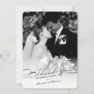 Carte De Remerciements Mariage simple de photo élégante et élégante de