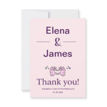 Carte de remerciements Mariage simple et moderne
