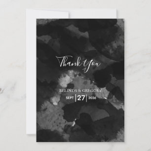 Carte De Remerciements Mariage Simple Noir Blanc