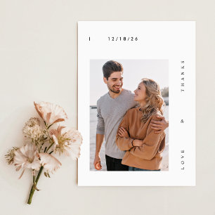 Carte De Remerciements Mariage simple photo moderne