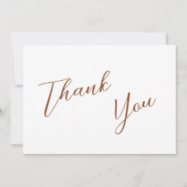 Carte De Remerciements Mariage Simple Terre Cuite & Blanc Minimaliste Que