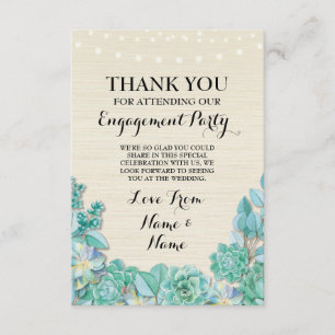 Carte de remerciements Mariage Succulent Floral Fi