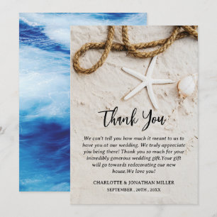 Carte De Remerciements Mariage sur la plage tropicale personnalisée