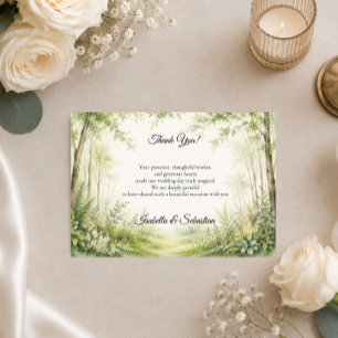 Carte De Remerciements Mariage sur le chemin forestier