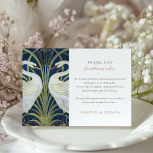 Carte de remerciements Mariage Swan Embrace