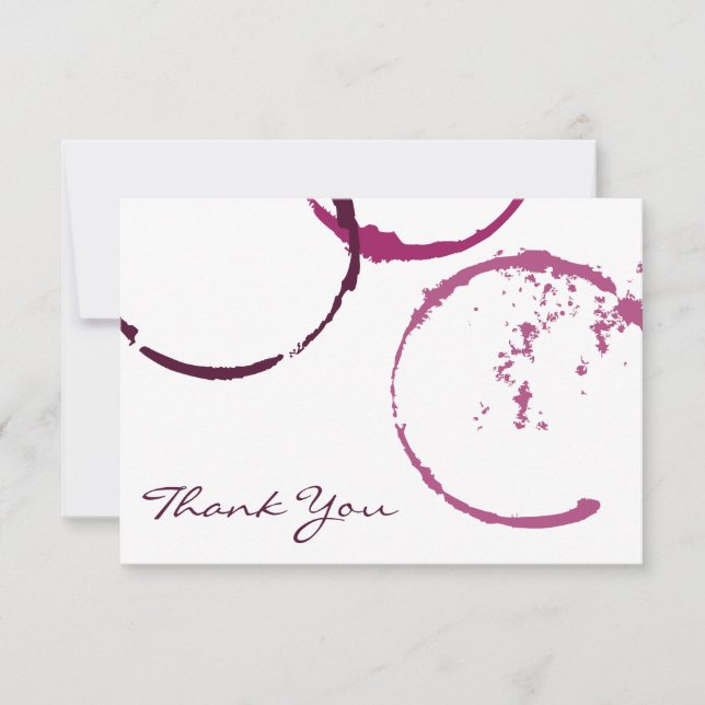Carte De Remerciements Mariage Tache de Vin de Bourgogne Rustique (Devant)