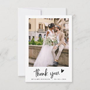 Carte De Remerciements Mariage tendance noir et blanc