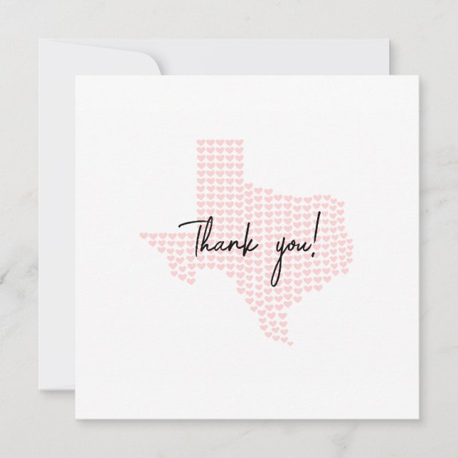 Carte de remerciements Mariage Texas Hearts person (Devant)