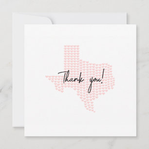 Carte de remerciements Mariage Texas Hearts person