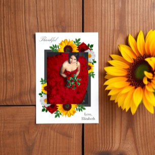 Carte De Remerciements Mariage traditionnel floral Shower