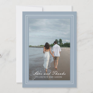 Carte De Remerciements Mariage Traditionnel Poussiéreux Bleu Photo Intemp