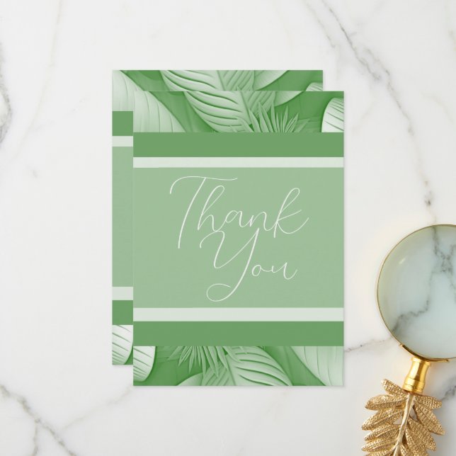 Carte de remerciements Mariage tropical (Devant/Arrière en situation)