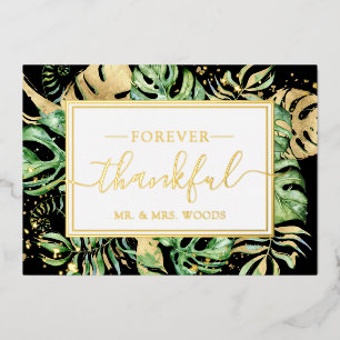 Carte de remerciements Mariage Tropical Black & Go