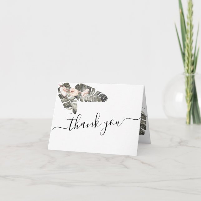 Carte de remerciements Mariage Tropical Calla Lily (Devant)
