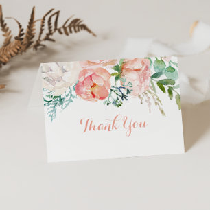 Carte de remerciements Mariage tropical rose moder