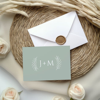 Carte De Remerciements Mariage vert Boho Sage Stationnaire