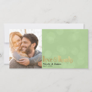 Carte De Remerciements Mariage Vert Citron Photo Amour & Remerciements Me