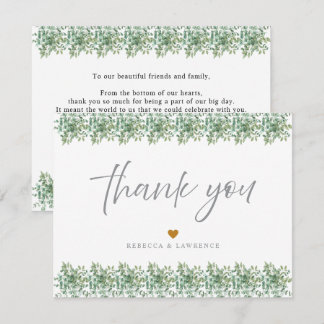 Carte De Remerciements Mariage Vert Eucalyptus